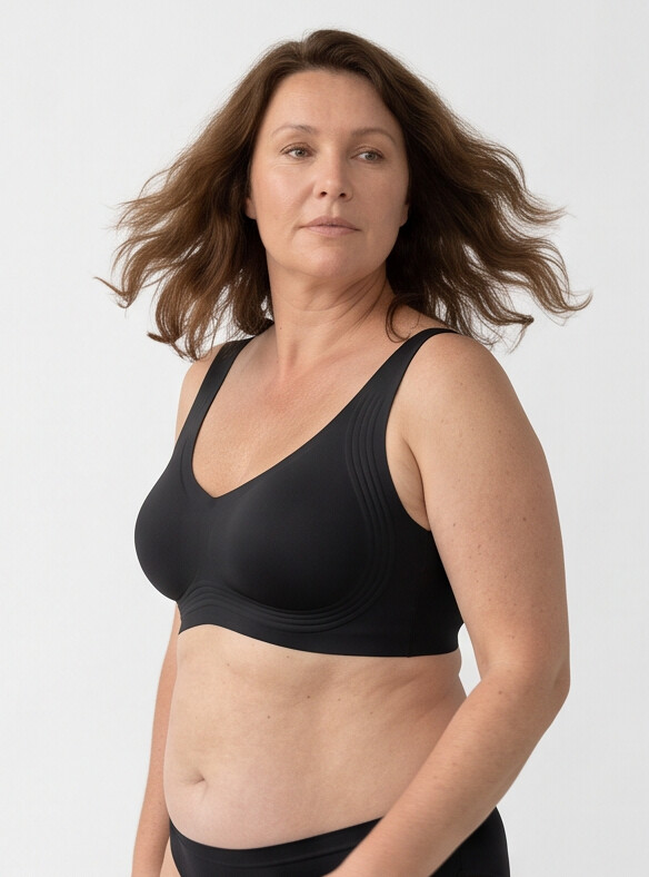 Keld V-Neck Wireless Bra - Black