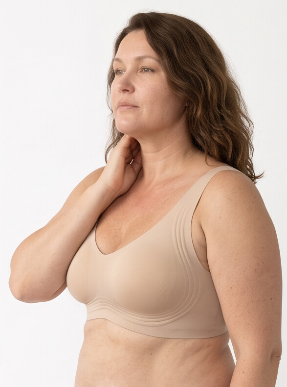 Keld V-Neck Wireless Bra - Nude/Beige