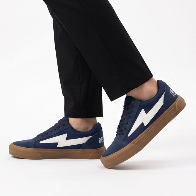 Steady Low-Top Canvas Sneaker with Platform Sole - Navy / Gum