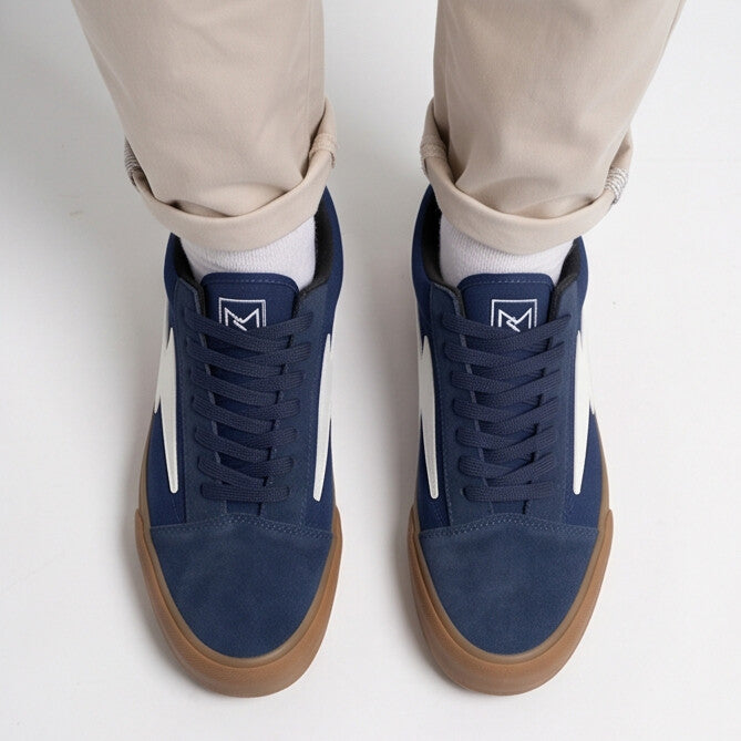 Steady Low-Top Canvas Sneaker with Platform Sole - Navy / Gum