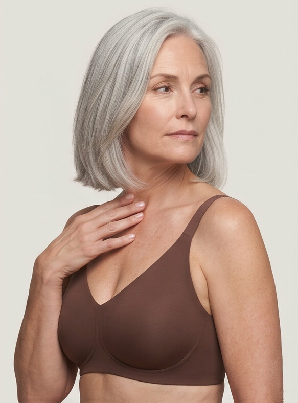 Rove Wide Strap Wireless Bra - Brown