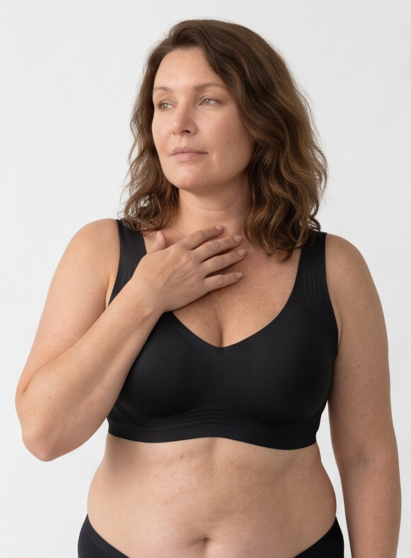 Keld V-Neck Wireless Bra - Black