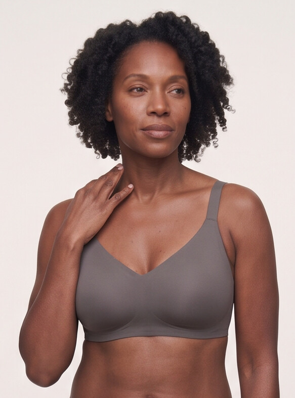 Rove Wide Strap Wireless Bra | Grey