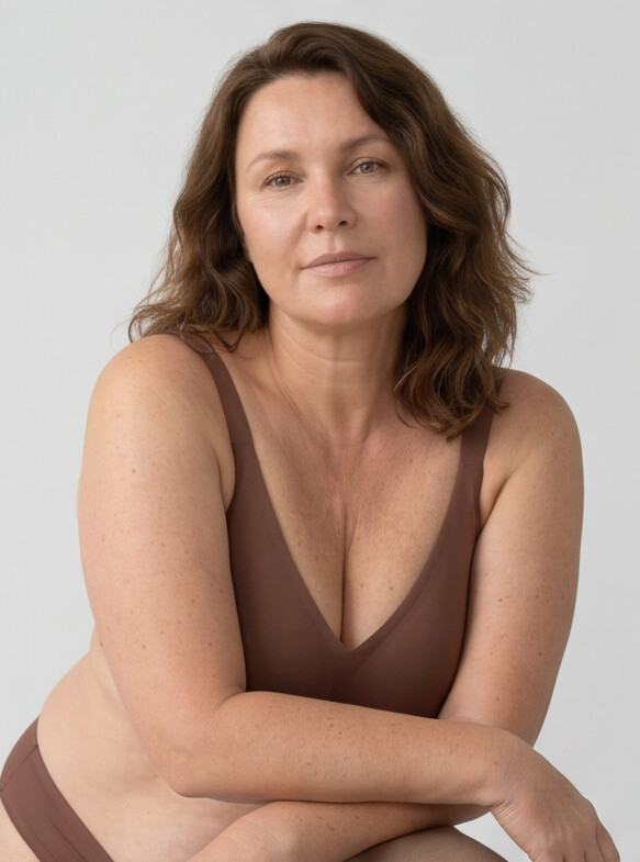 Rove Wide Strap Wireless Bra | Brown