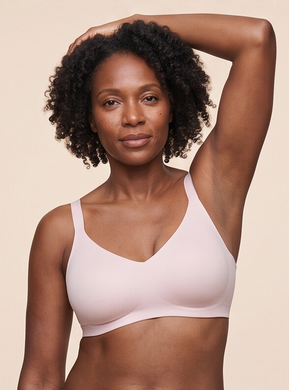 Rove Wide Strap Wireless Bra - Soft Pink