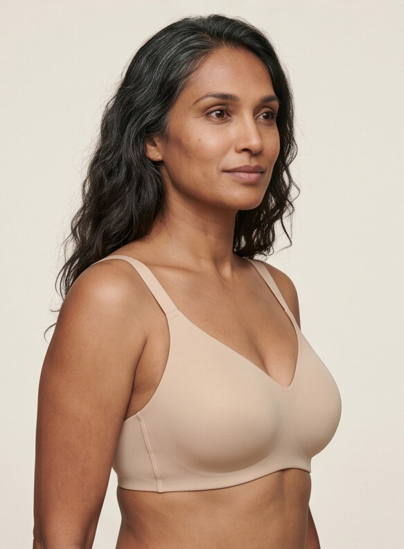 Rove Wide Strap Wireless Bra - Beige