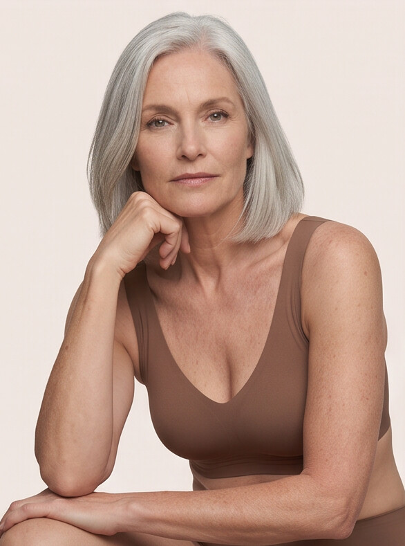 Keld V-Neck Wireless Bra - Taupe/Brown