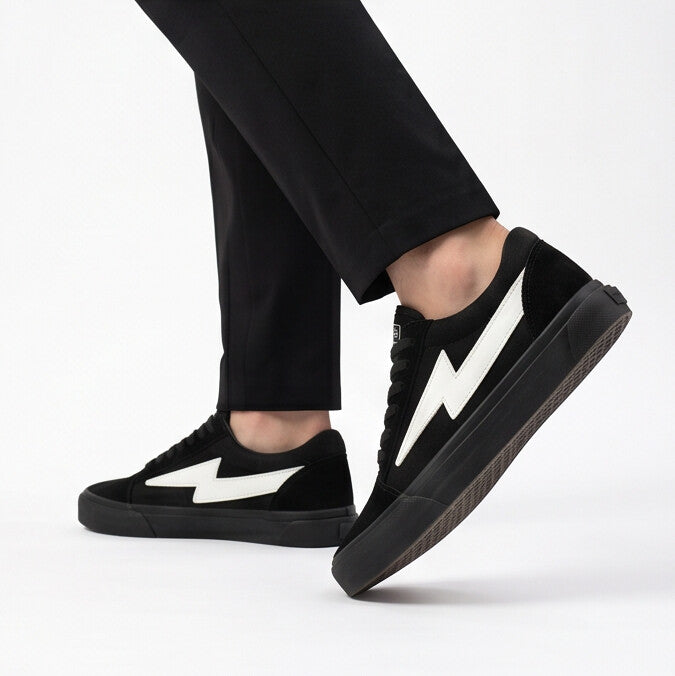 Steady Low-Top Canvas Sneaker with Platform Sole - All Black