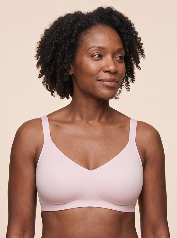 Rove Wide Strap Wireless Bra - Soft Pink