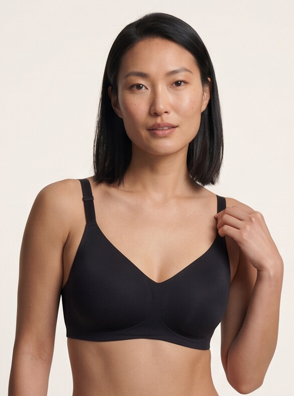 Rove Wide Strap Wireless Bra - Black