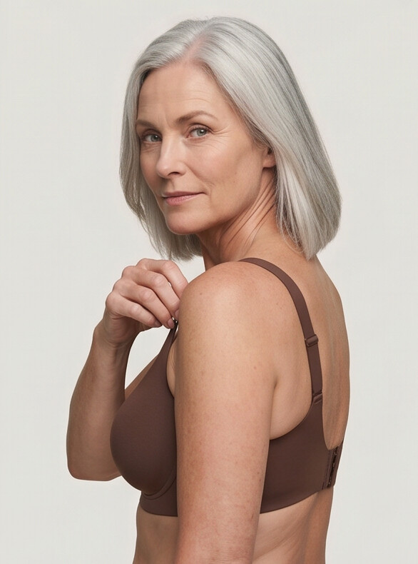 Rove Wide Strap Wireless Bra - Brown