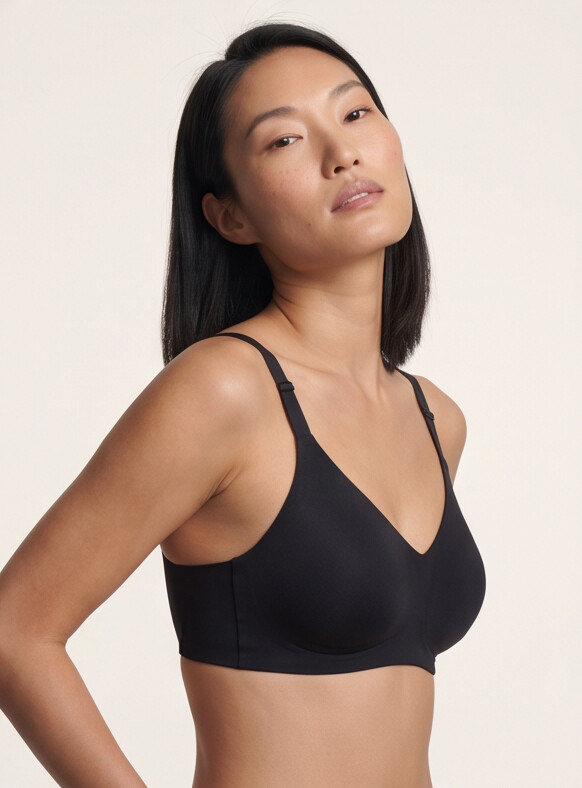 Rove Wide Strap Wireless Bra - Black