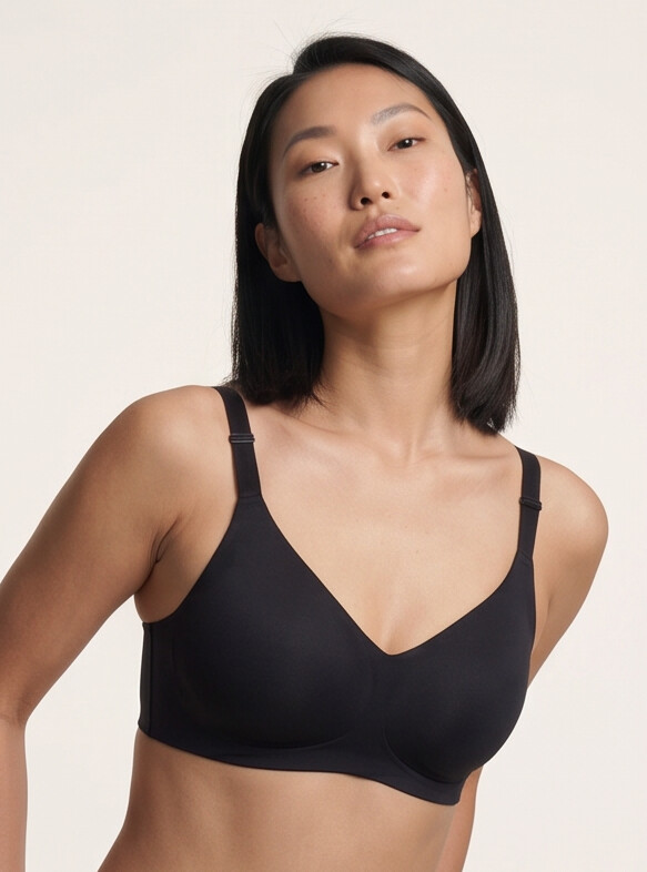 Rove Wide Strap Wireless Bra - Black