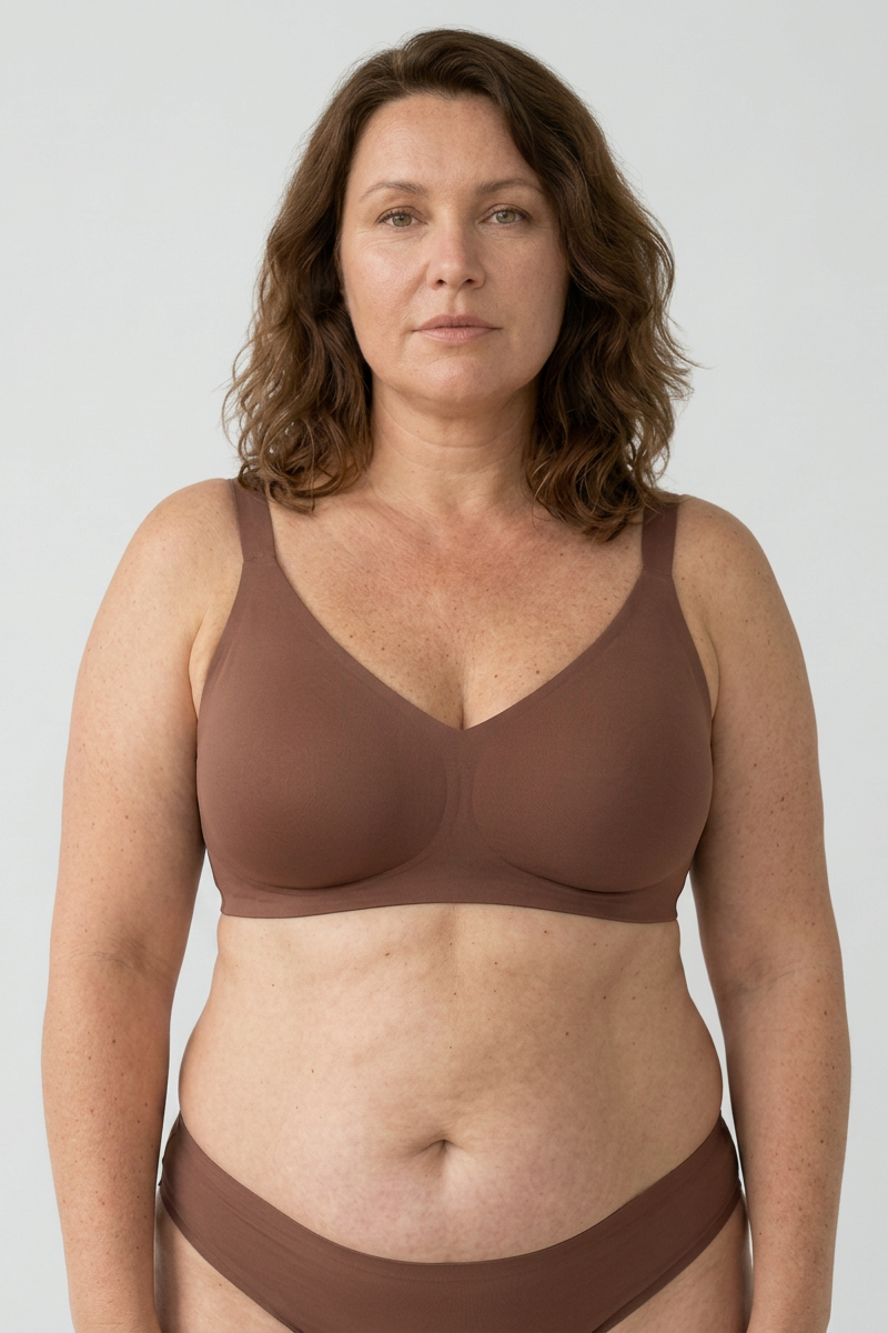 Rove Wide Strap Wireless Bra | Brown