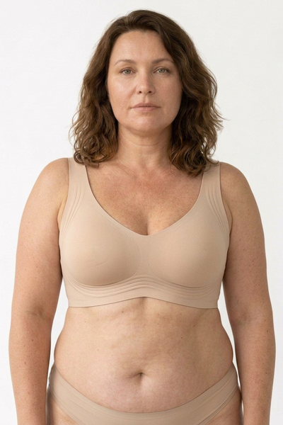 Keld V-Neck Wireless Bra - Nude/Beige