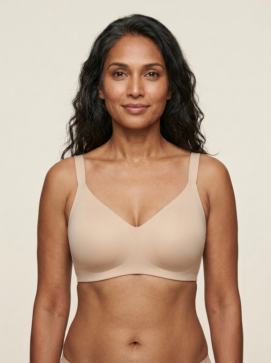 Rove Wide Strap Wireless Bra - Beige