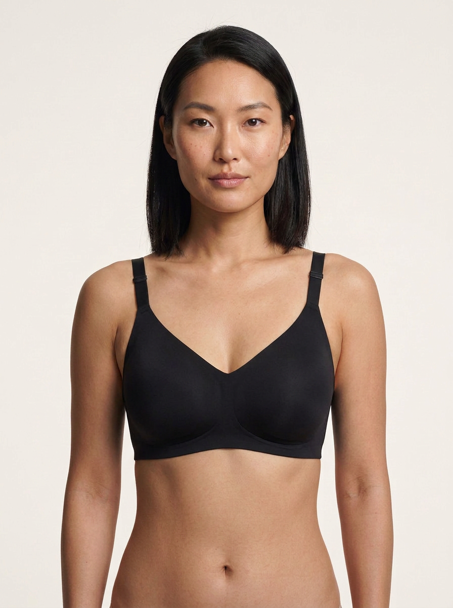 Rove Wide Strap Wireless Bra - Black