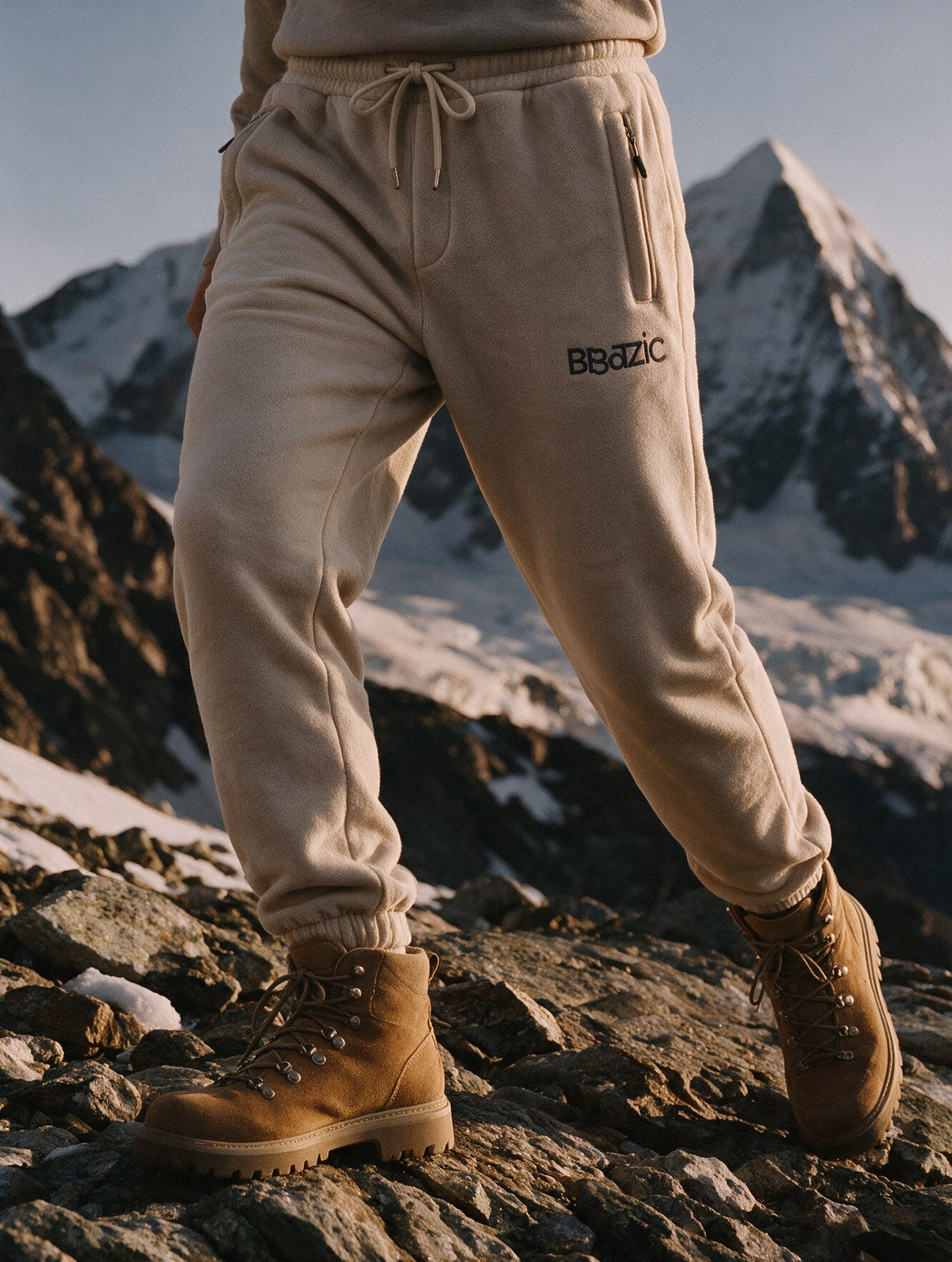Norway Fleece Pants Beige - lifestyle