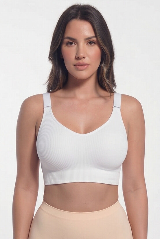 Formea Wireless Support Bra | White